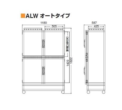 大型防潮箱ALW型标准脚轮付 大型デシケーター　ALW型
